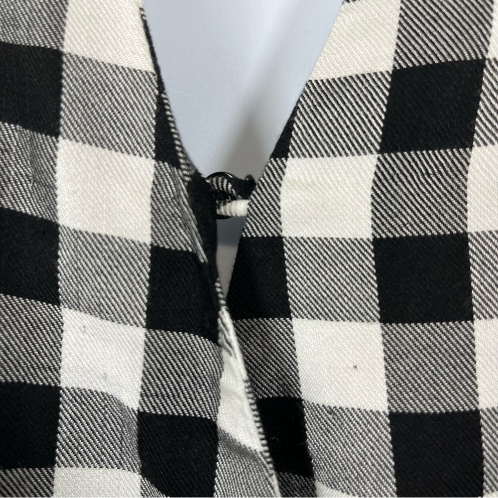 Madewell Black White Buffalo Check Wrap Long Sleeve Top - Picture 3 of 13